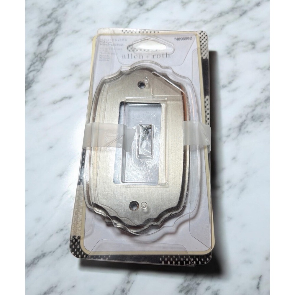 allen + roth Yalden 1-Gang Brushed Nickel Indoor Decorator Wall Plate